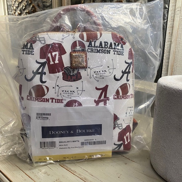 Dooney & Bourke Handbags - Dooney  & Bourke University of Alabama Zip Pod Backpack.Multi White